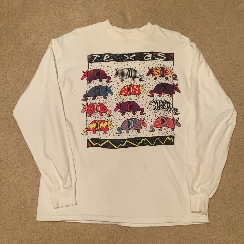 Vintage 90s Texas Armadillos T Shirt Long Sleeve